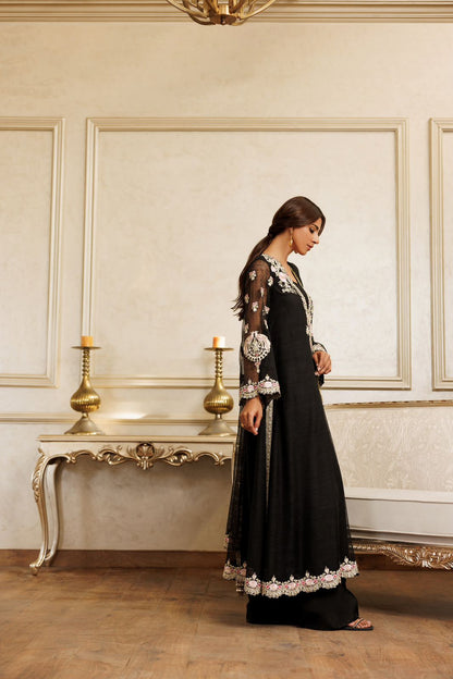 A black kurta set-(8791)