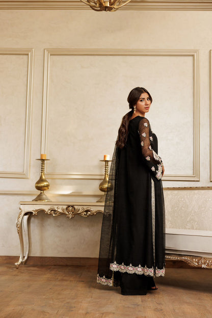 A black kurta set-(8791)